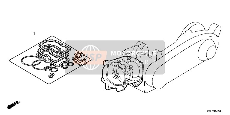 Honda NSC110 2014 Kit guarnizioni A per un 2014 Honda NSC110